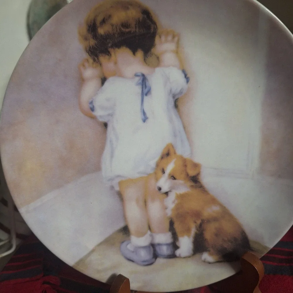 A Special Place In Disgrace Decorative Plate Child and Dog 2004 Vintage Style